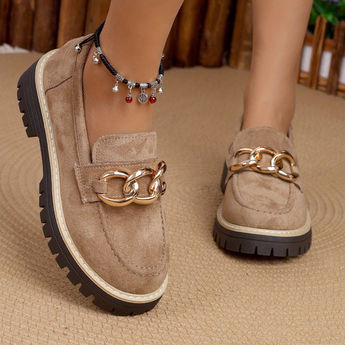 Women's Wide Size Sparkling Blanks Loafers