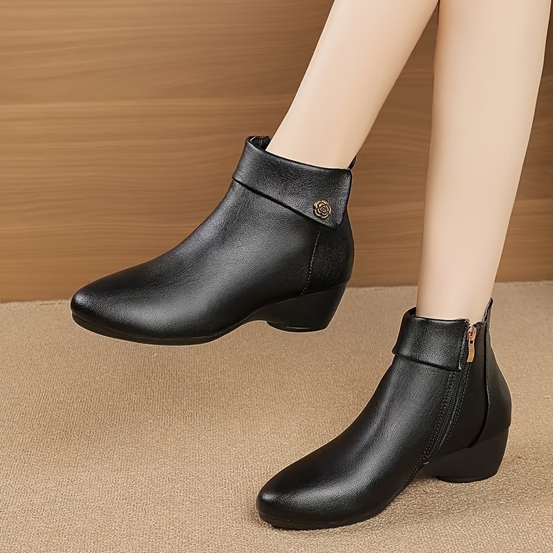 Women's Rose Cover Chunky Ankle Boots