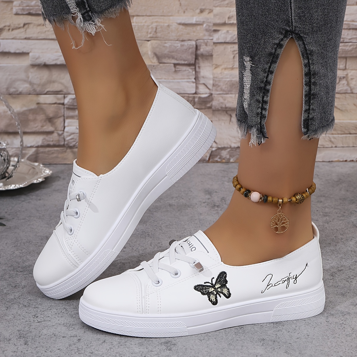 Women's Butterfly Embroidery Sneakers