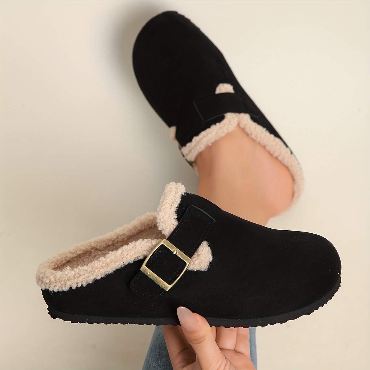 Women's Plush Warm Slip-On Mules