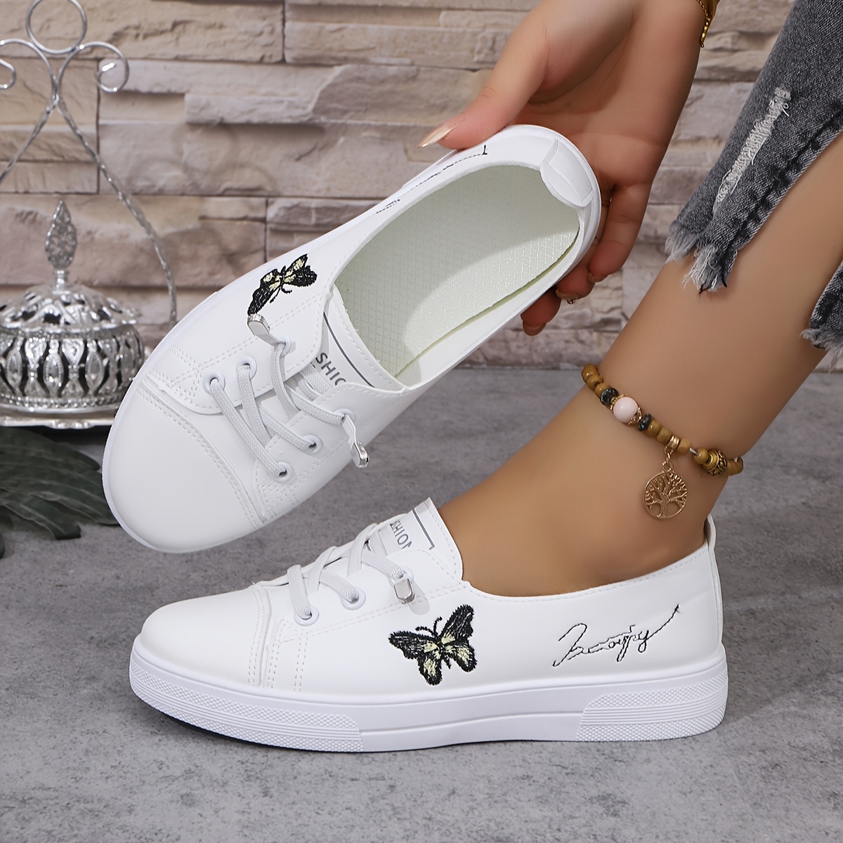 Women's Butterfly Embroidery Sneakers