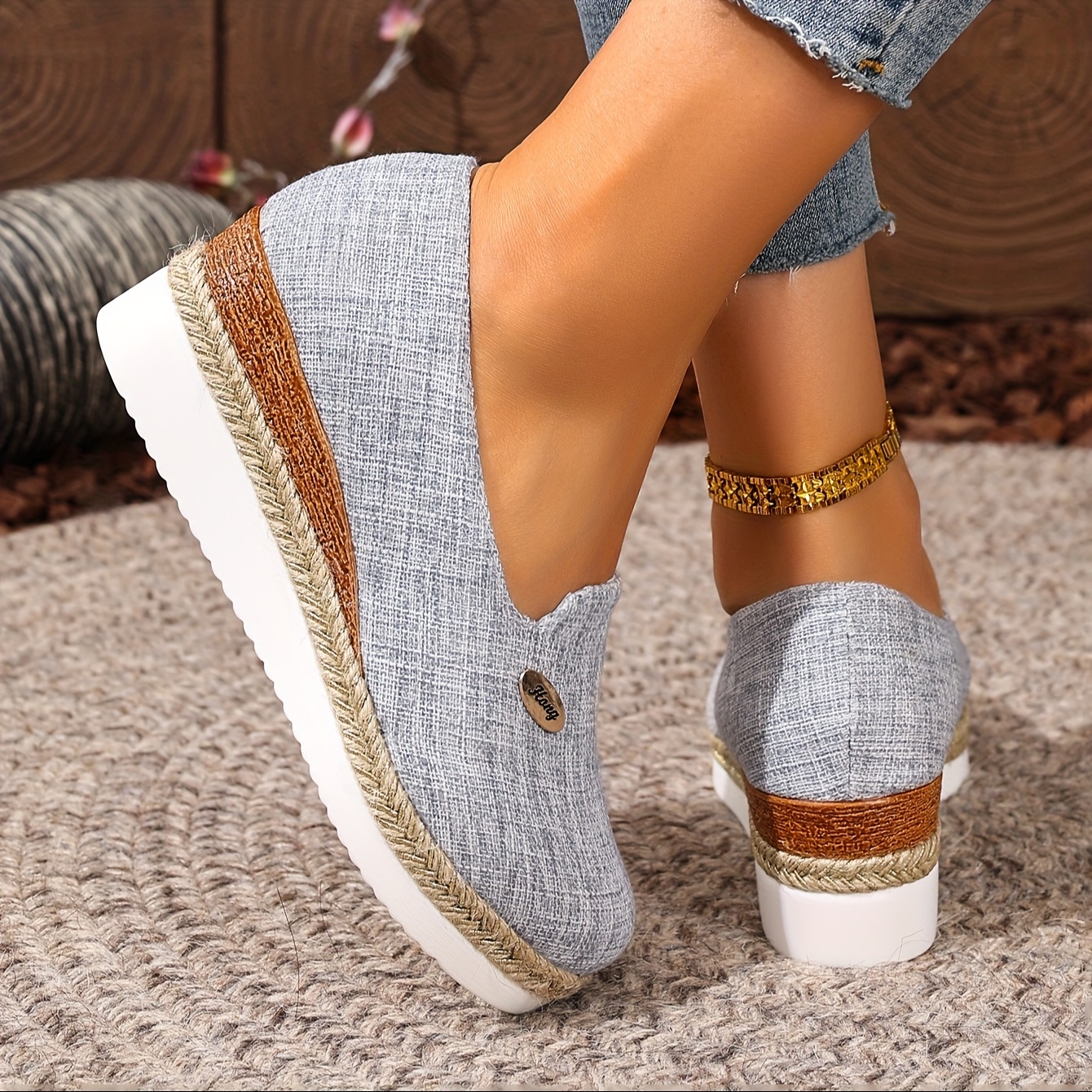 Women's Jute Rope Woven Platform Pumps