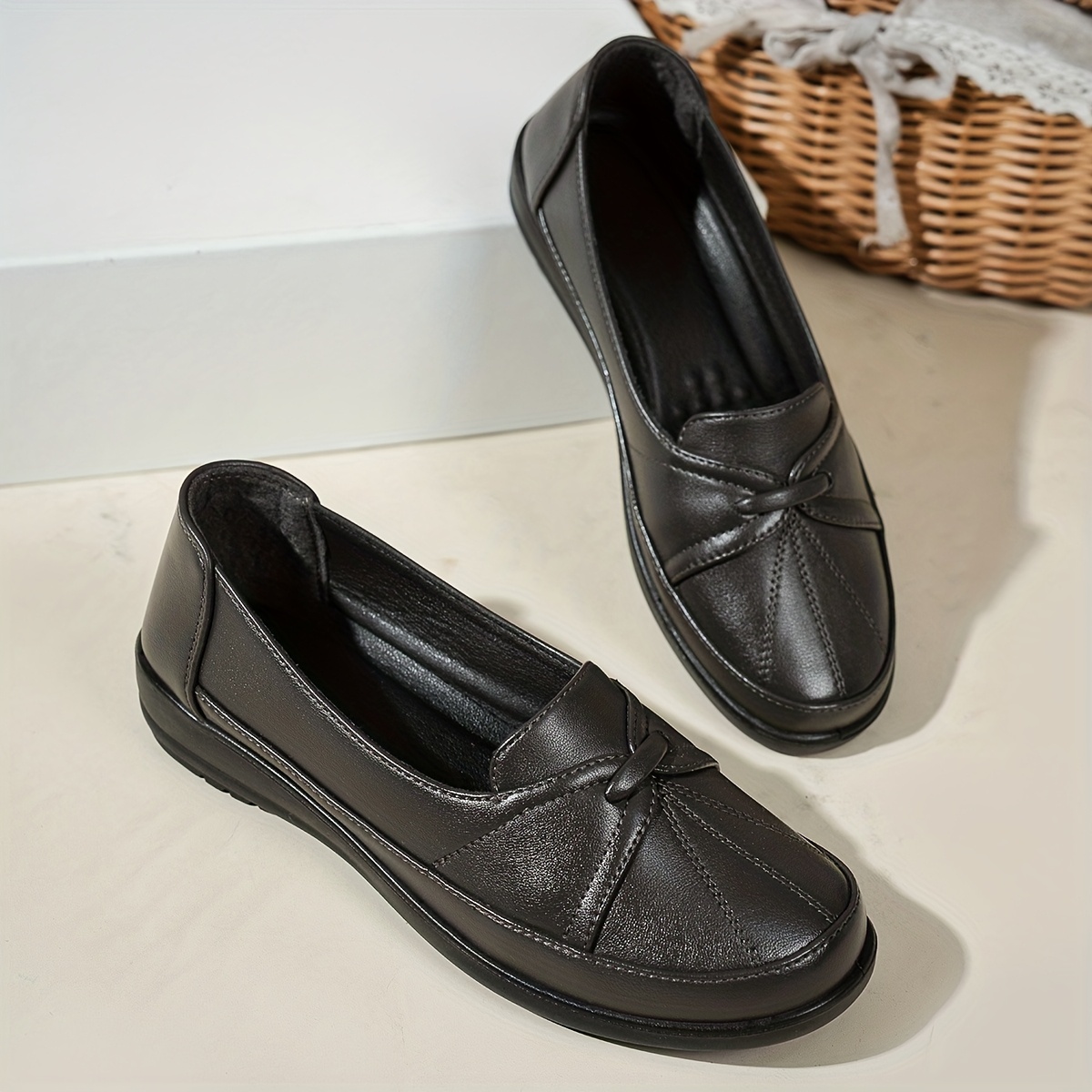 Women's Large Size Slip-On Penny Loafers