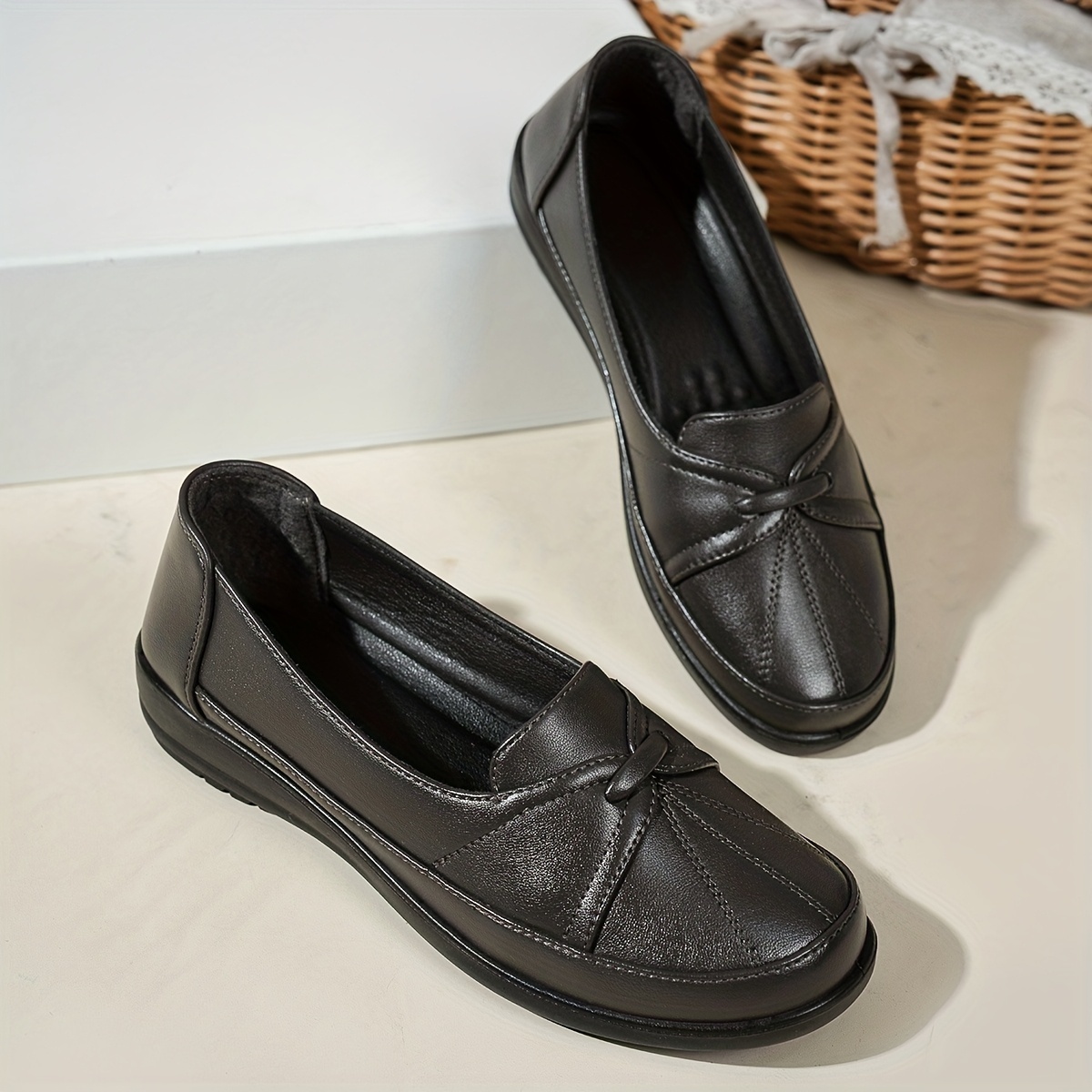 Women's Large Size Slip-On Penny Loafers