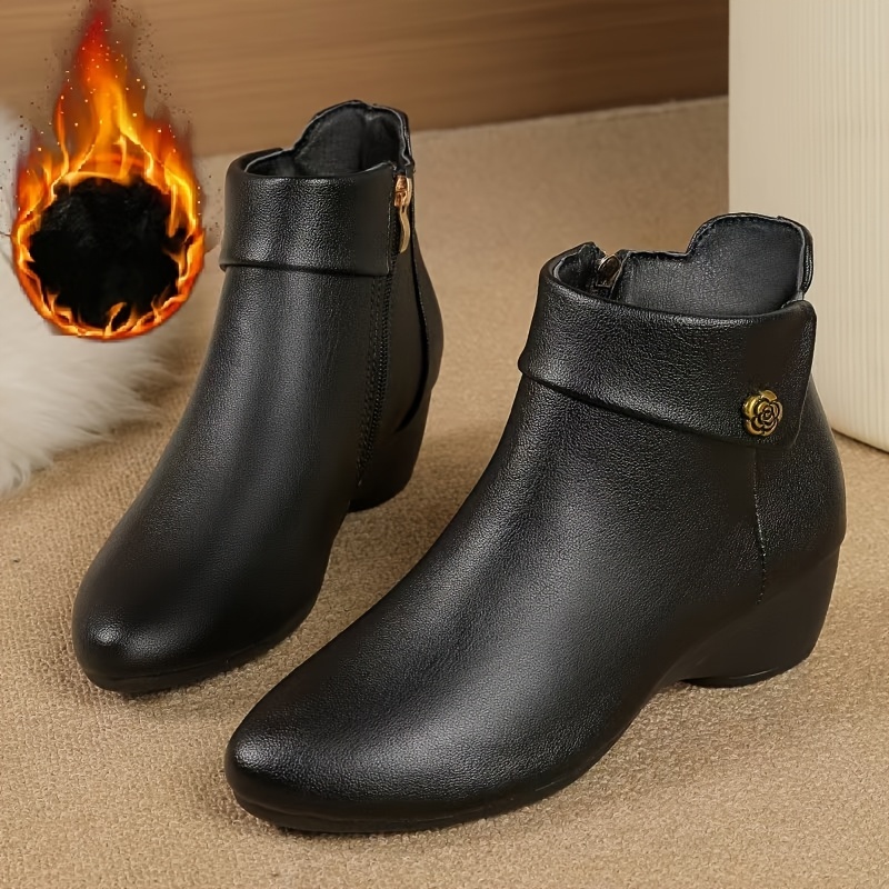 Women's Rose Cover Chunky Ankle Boots