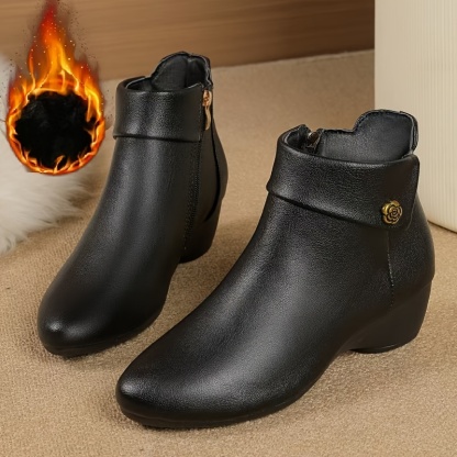 Women's Rose Cover Chunky Ankle Boots