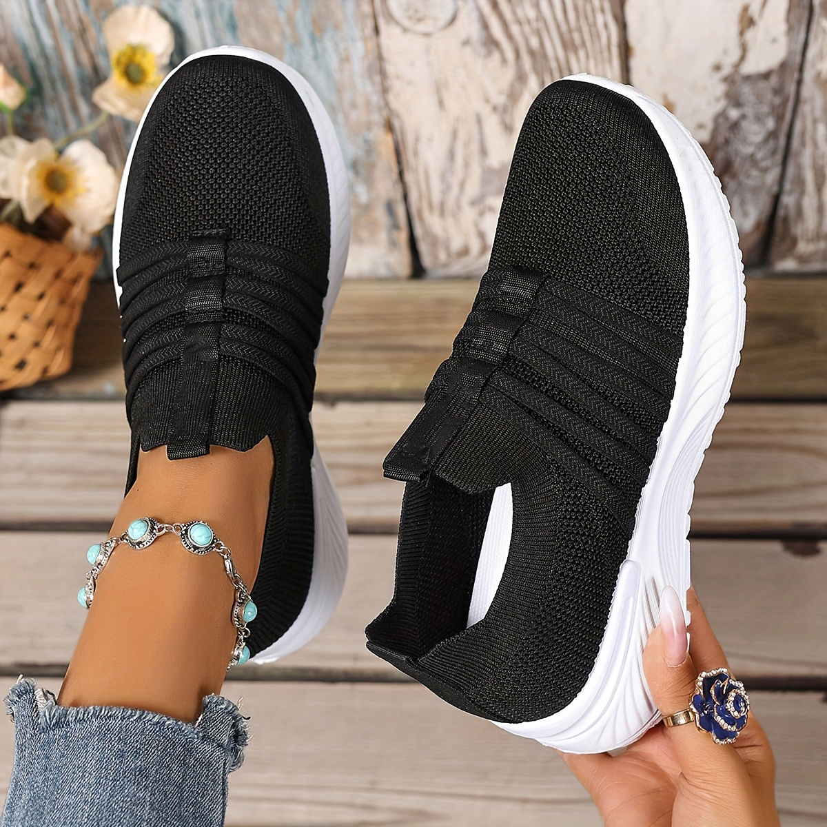 Women's Stripes Mesh Casual Sneakers