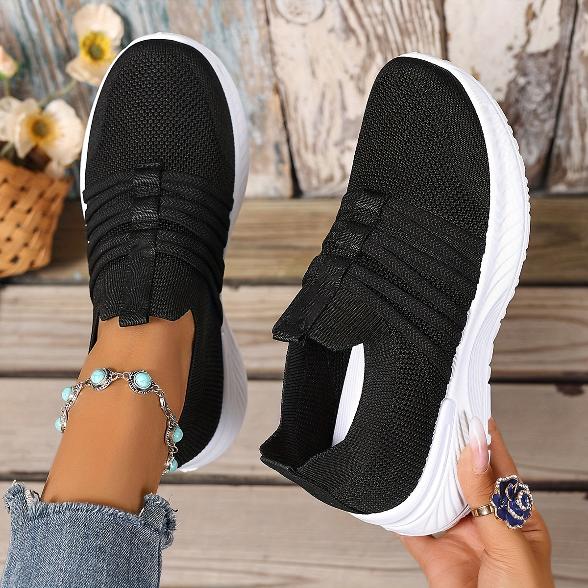 Women's Stripes Mesh Casual Sneakers