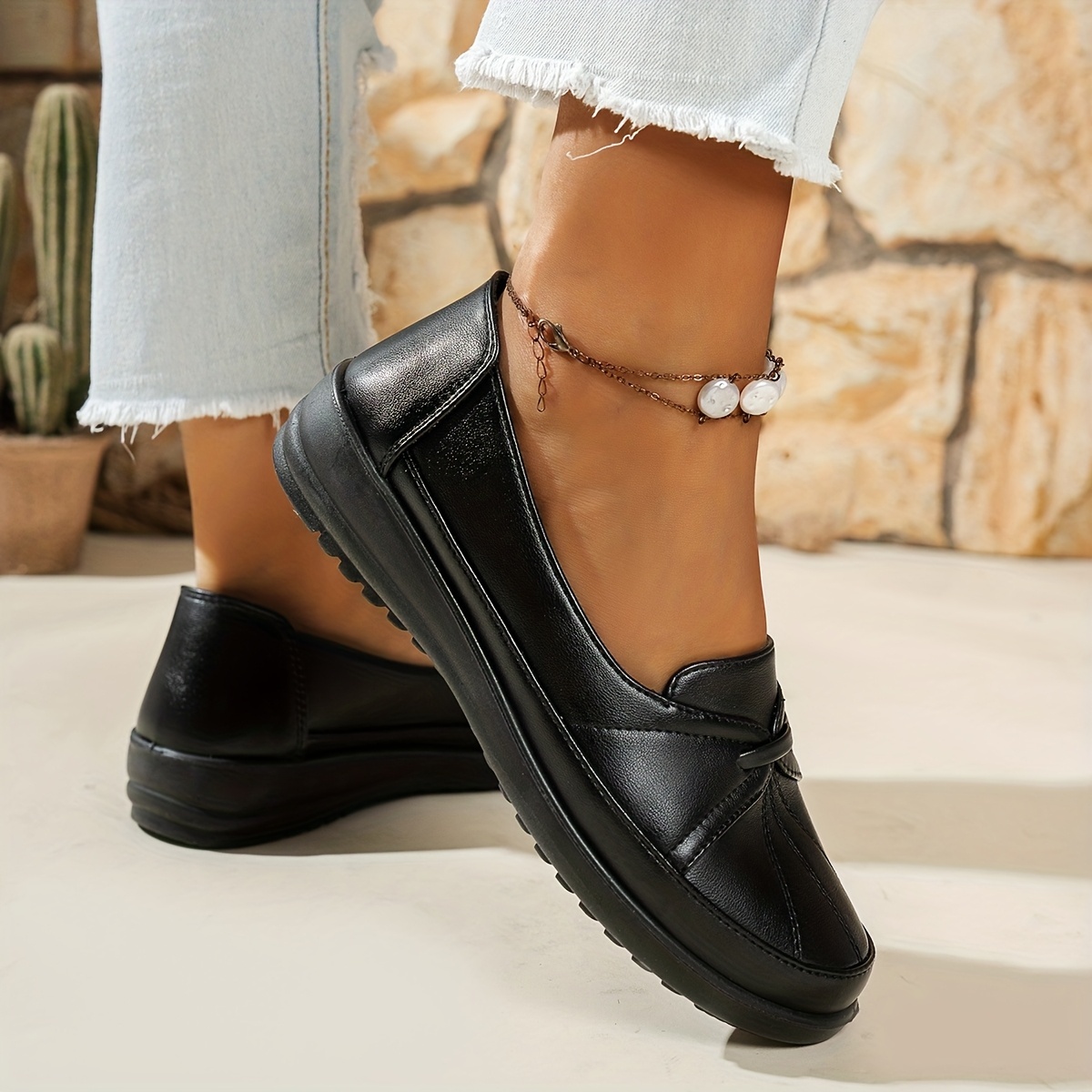 Women's Large Size Slip-On Penny Loafers