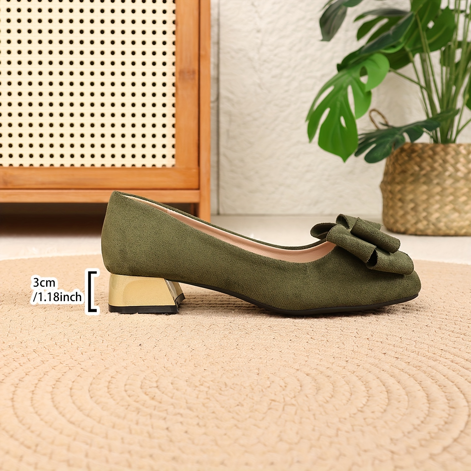 Ladies' New Fashion Bow Elegant Chunky Heel