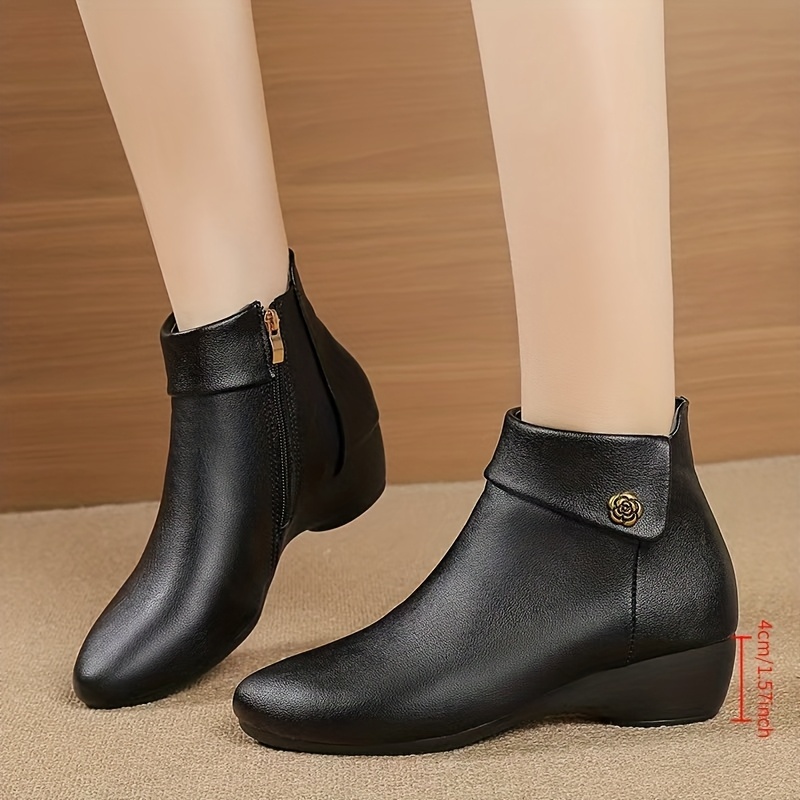 Women's Rose Cover Chunky Ankle Boots