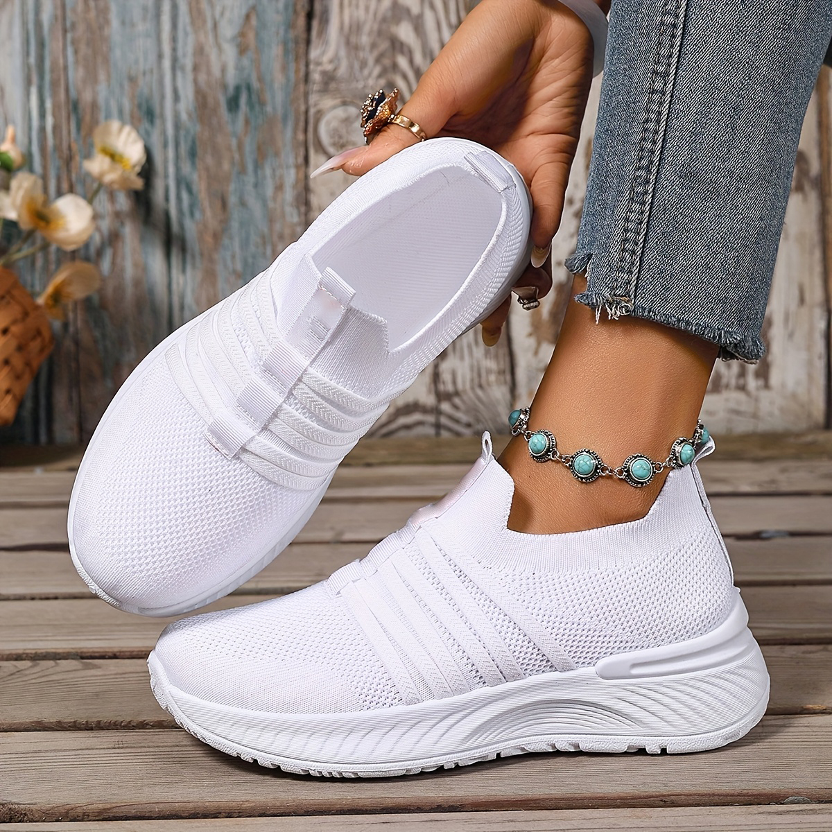 Women's Stripes Mesh Casual Sneakers