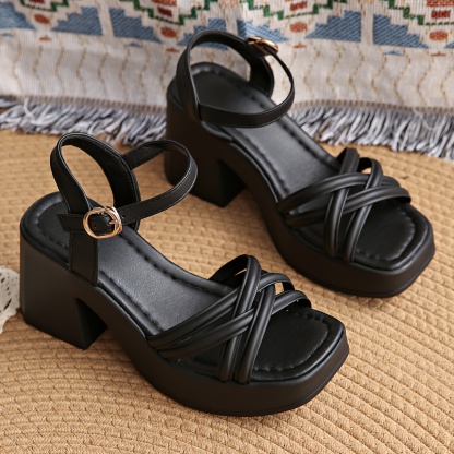 Women's Cross Strap Wedge Heels