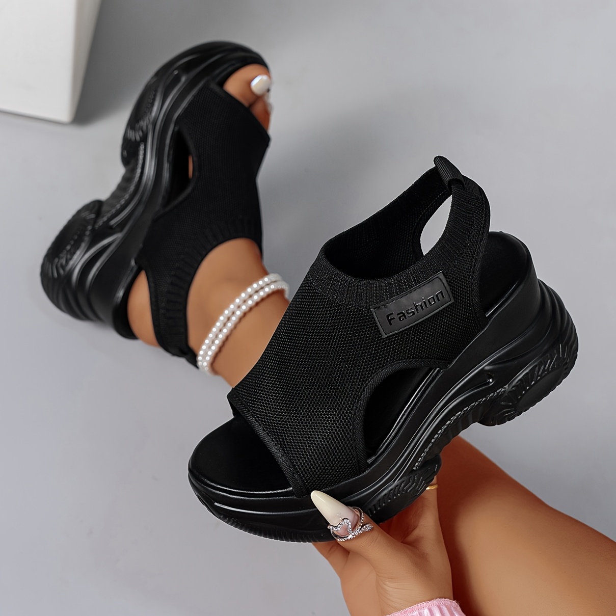 Women's Summer Casual Solid Color Wedge Sandals