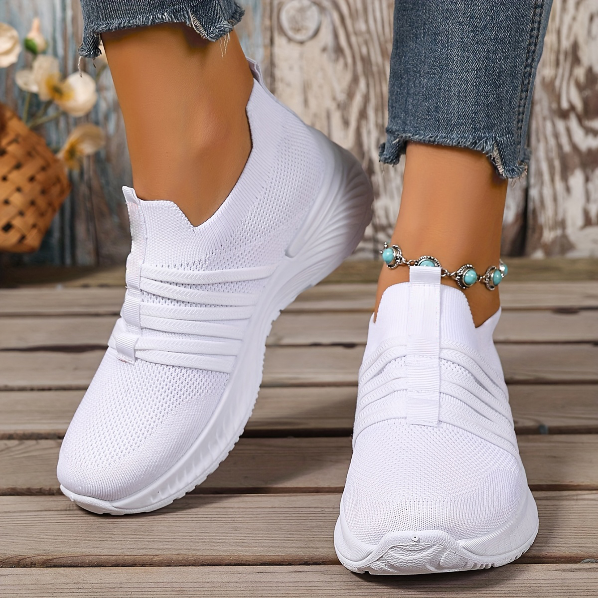 Women's Stripes Mesh Casual Sneakers