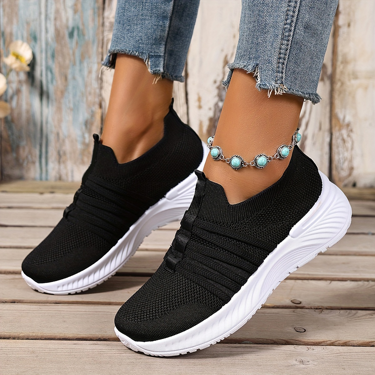 Women's Stripes Mesh Casual Sneakers