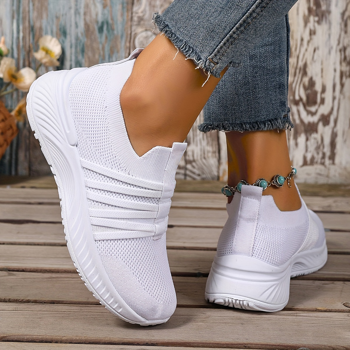 Women's Stripes Mesh Casual Sneakers