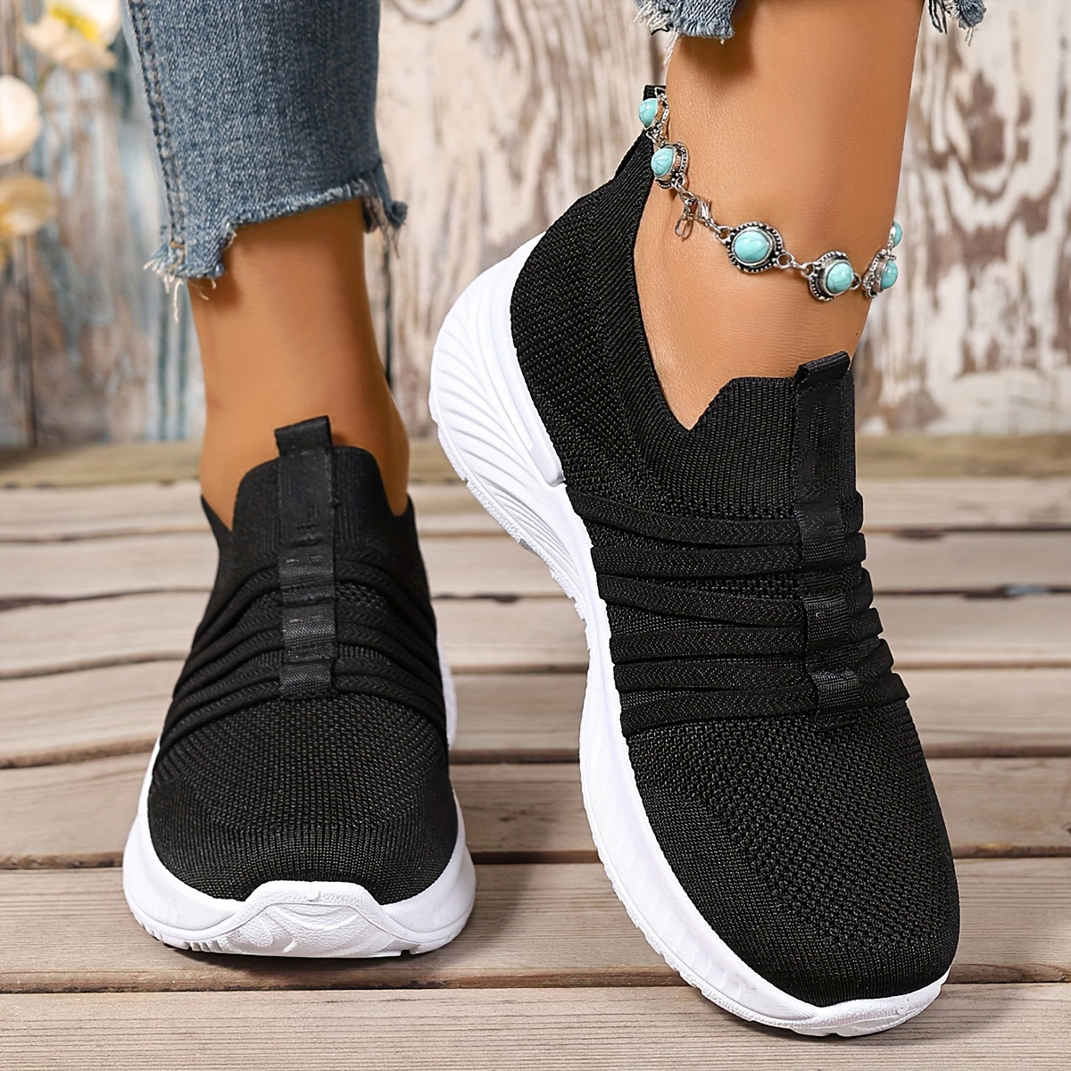 Women's Stripes Mesh Casual Sneakers