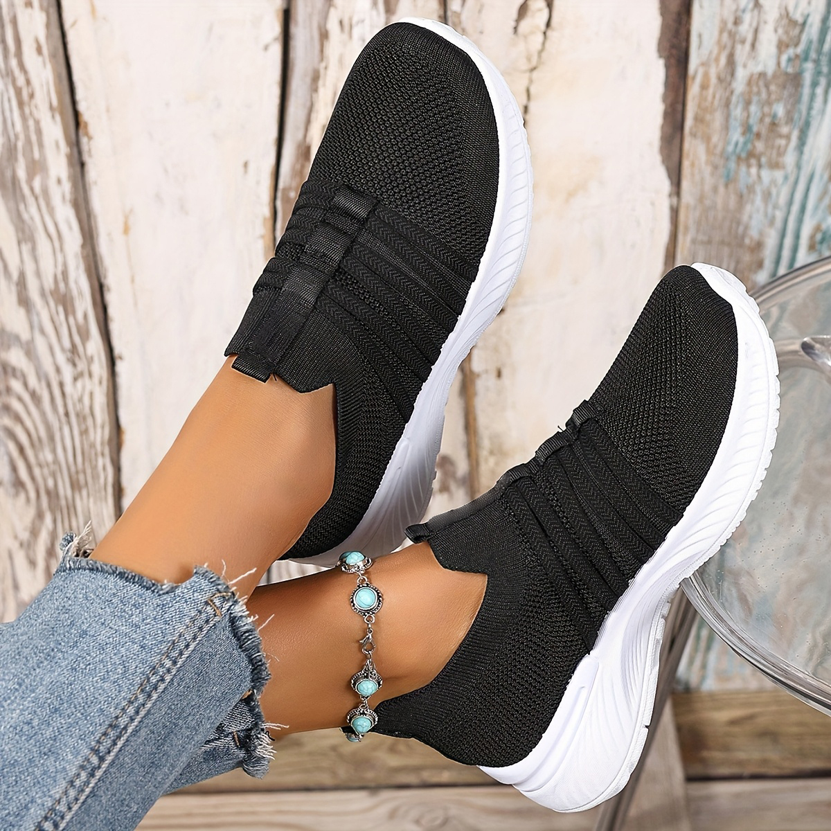 Women's Stripes Mesh Casual Sneakers