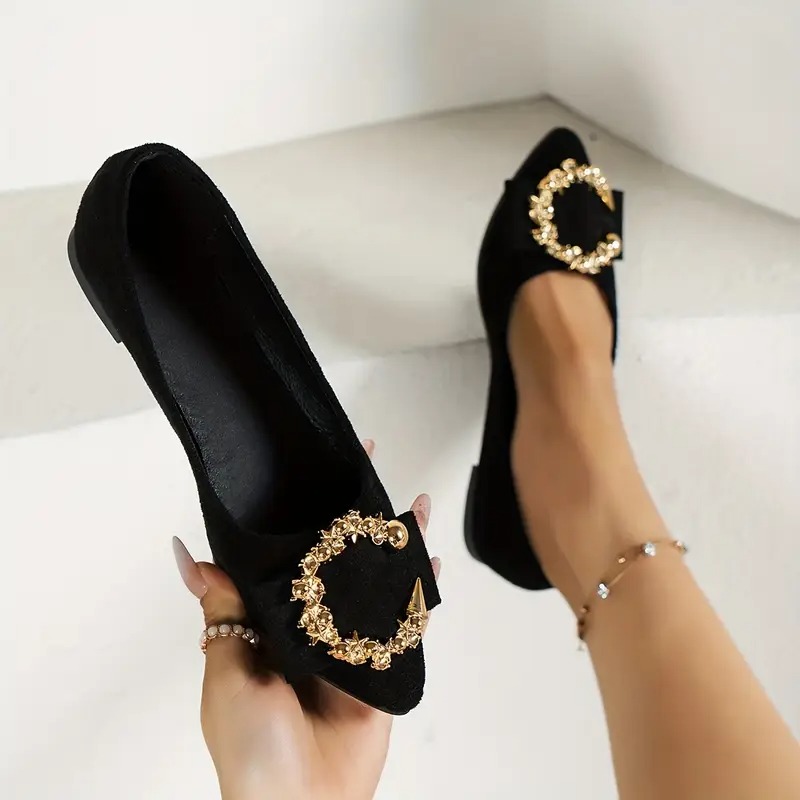 Women's Rhinestone Strap Slip-On Flats