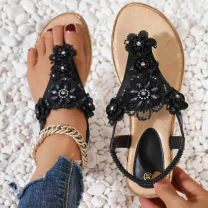 Women's Flower Decor Flat Sandals