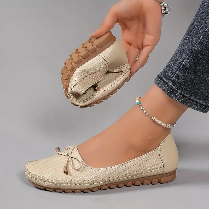 Women's Soft Sole Bow Flat Loafers