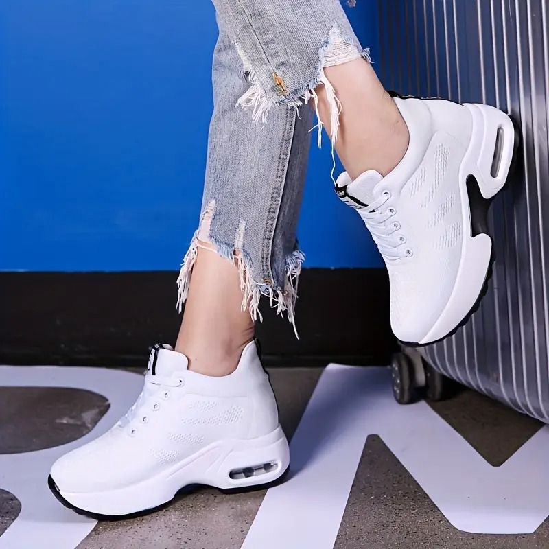 Women's Fashion Lace-Up Wedge Sneakers