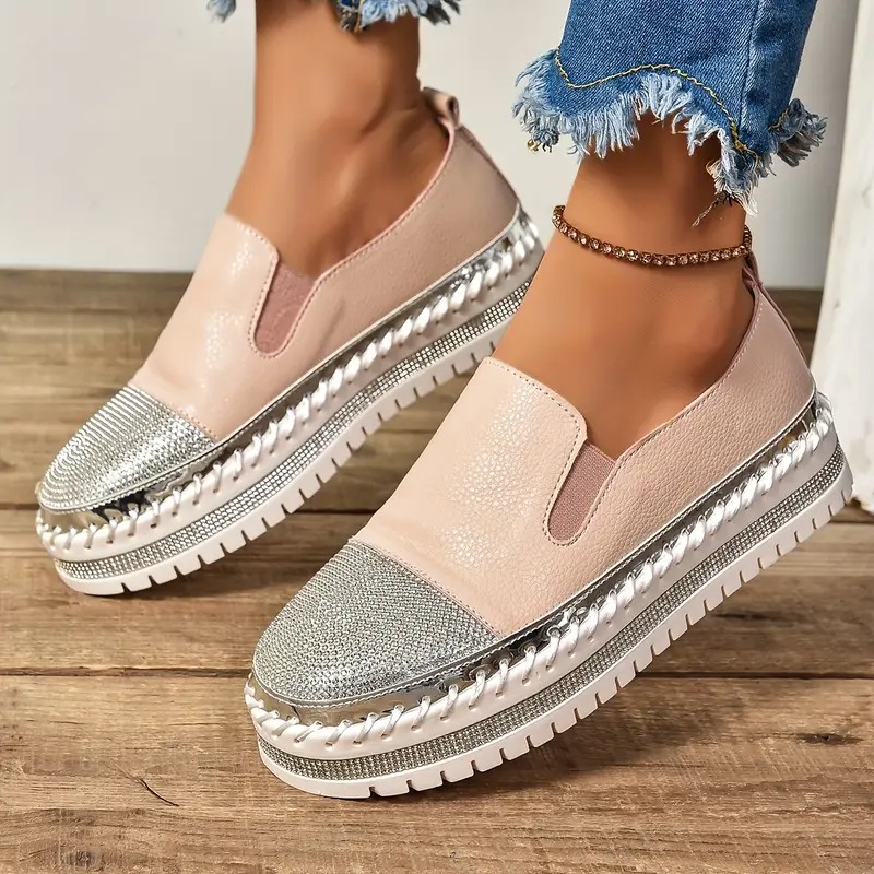 Stylish Sequins Platform Loafers