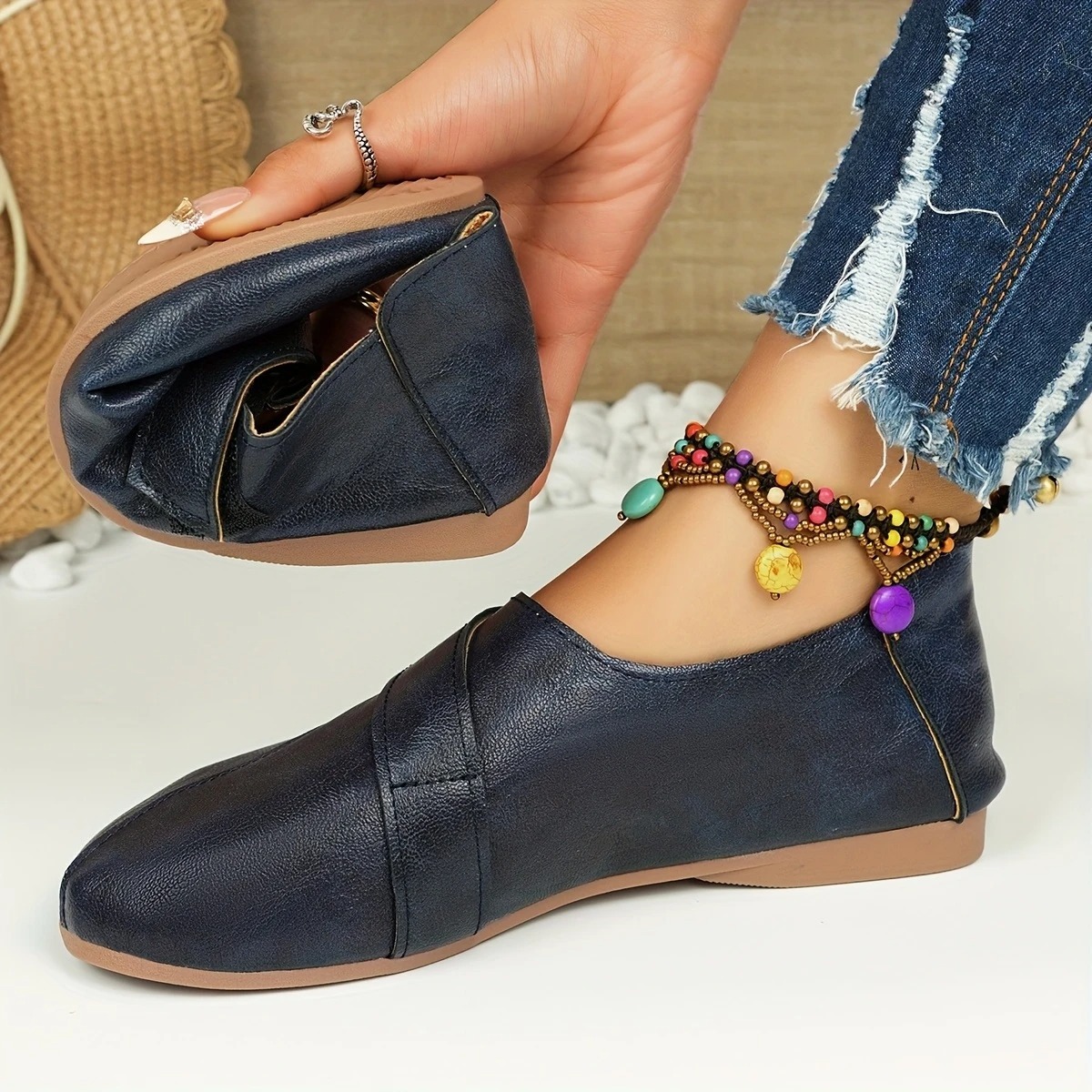 Women's Leather Velcro Comfort Shoes