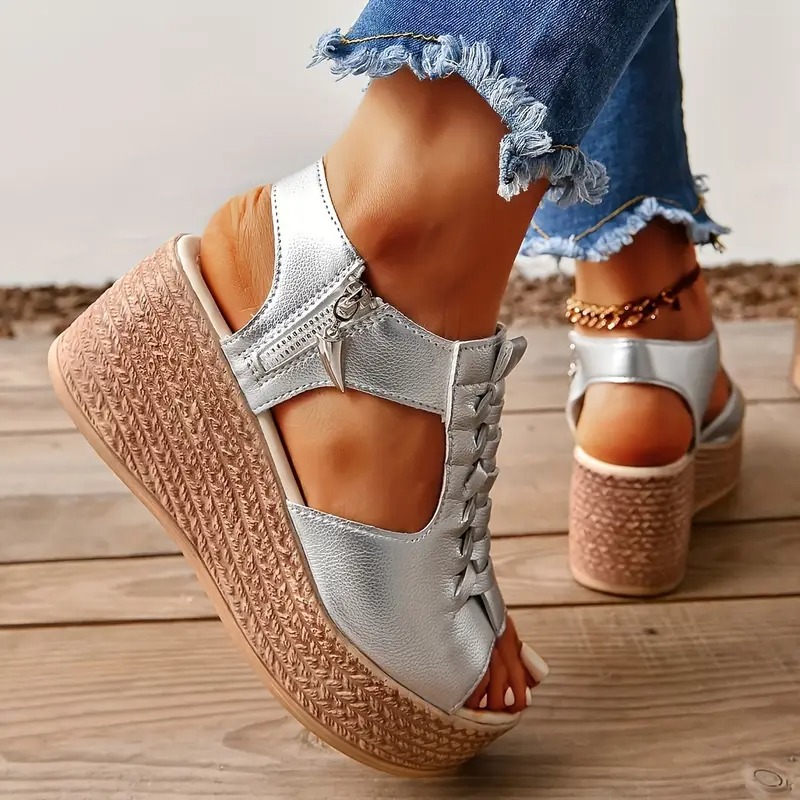 Stylish Fish Mouth Wedge Sandals