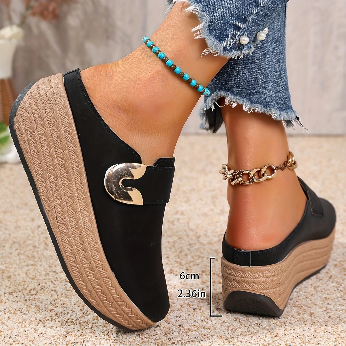 Women's Thick Platform Half-Slip Sandals