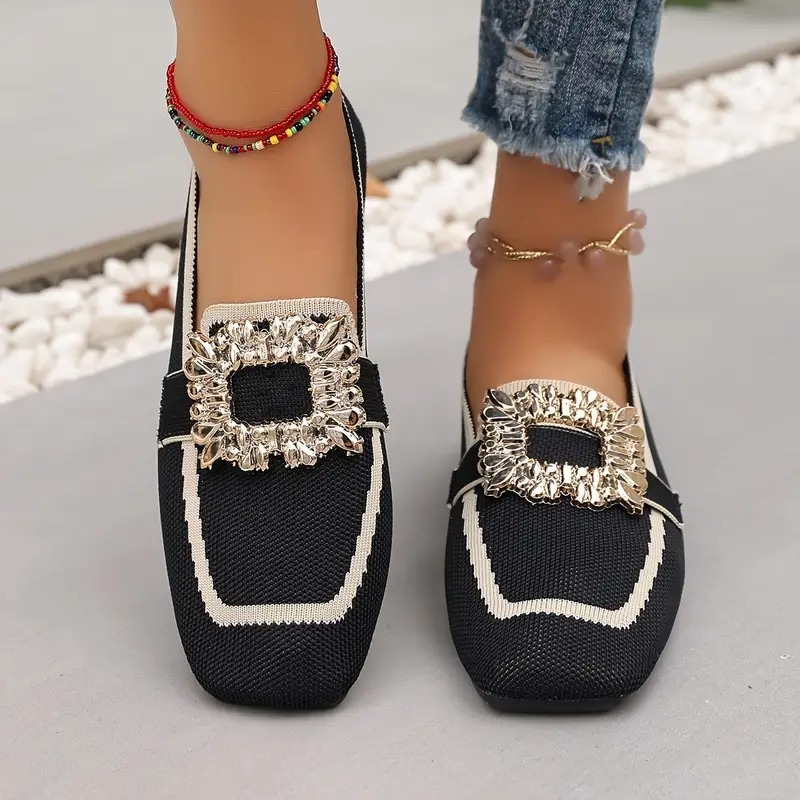 Women's Elegant Crystal Slip Flats
