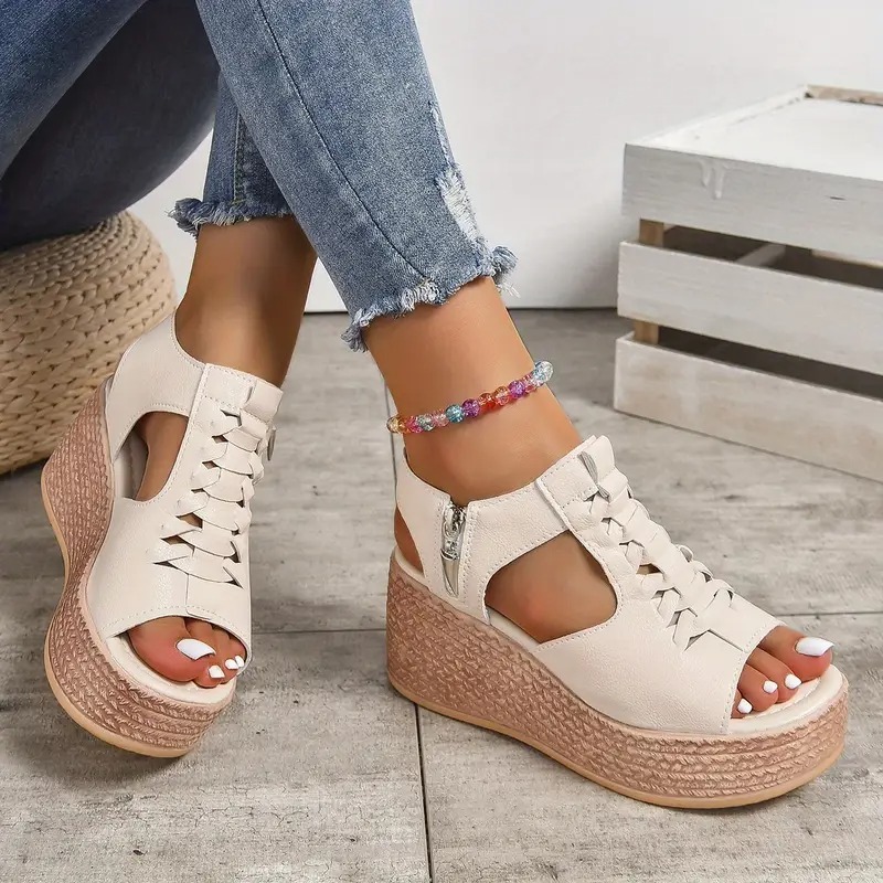 Stylish Fish Mouth Wedge Sandals