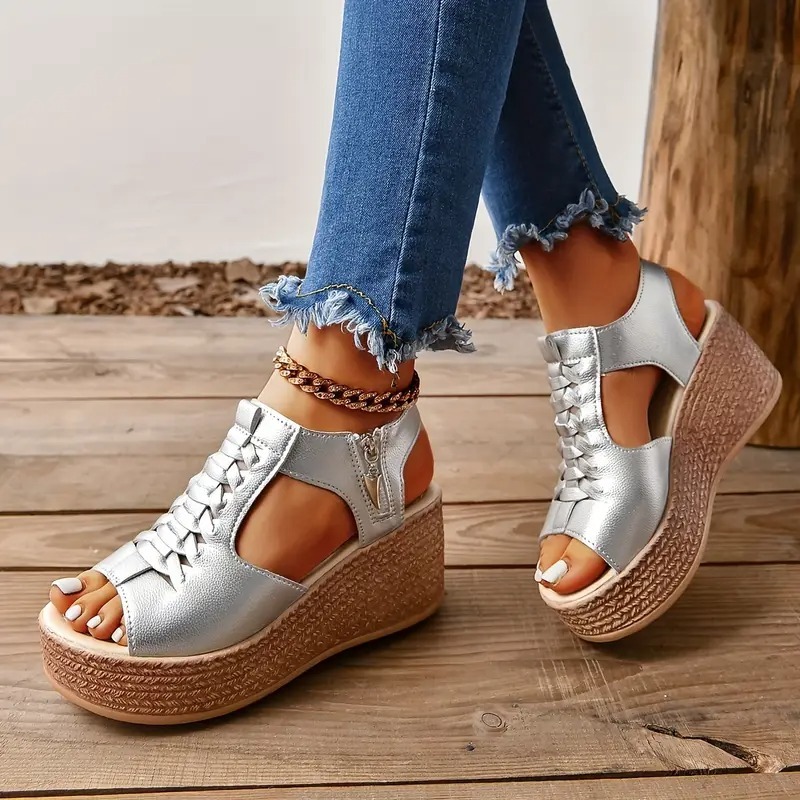 Stylish Fish Mouth Wedge Sandals