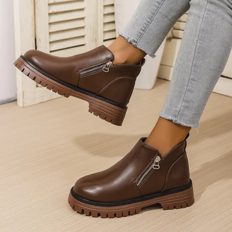Women's Zipper Closure Ankle Boots