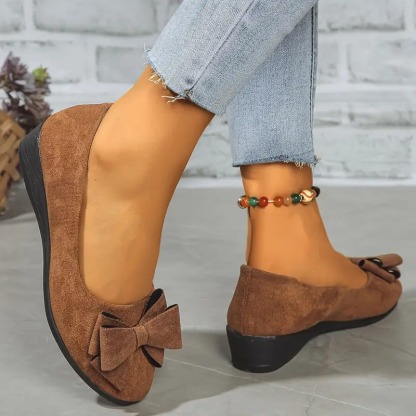Bowknot Decor Wedge Heeled Shoes