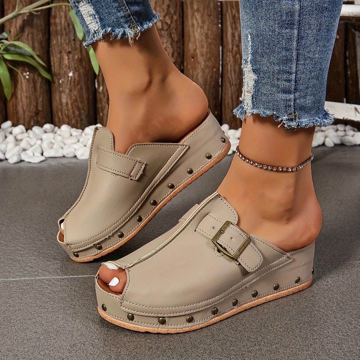 Women's Casual Slip-On Platform Sandals