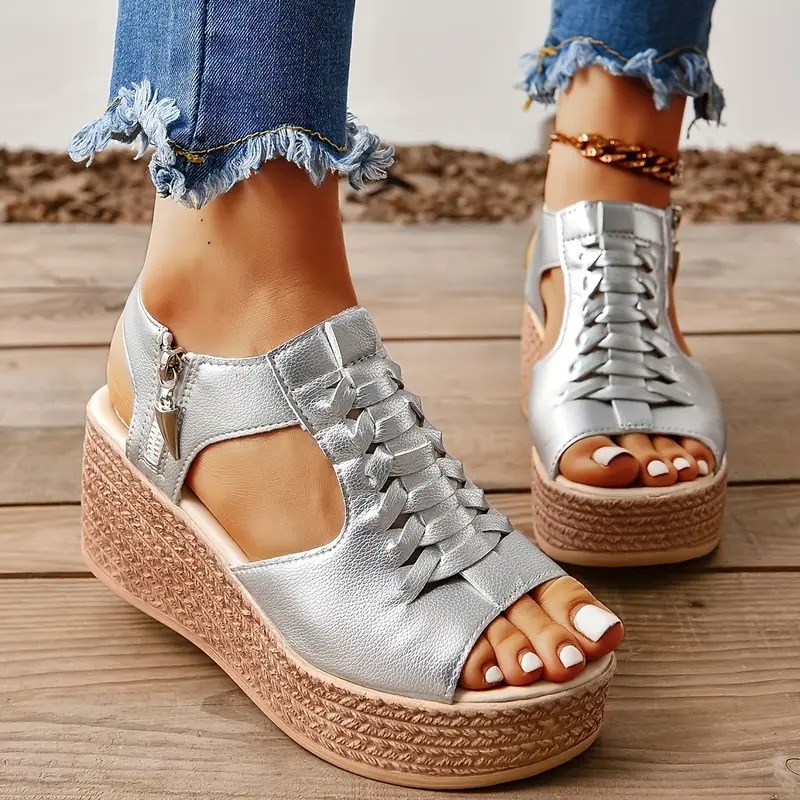 Stylish Fish Mouth Wedge Sandals