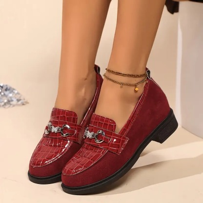 Women's Chic Metallic Chain Loafers