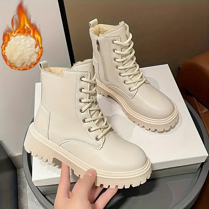 Women's Plush Lined Combat Boots