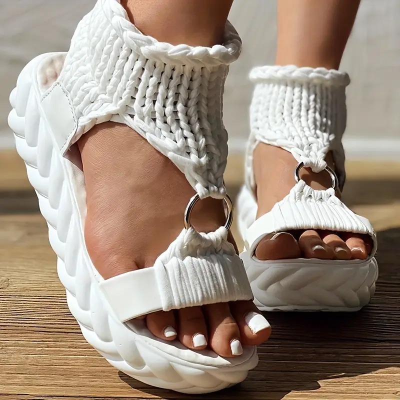 Stylish Open Toe Crochet Sandals