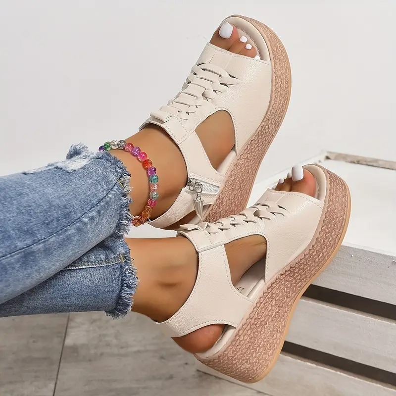 Stylish Fish Mouth Wedge Sandals