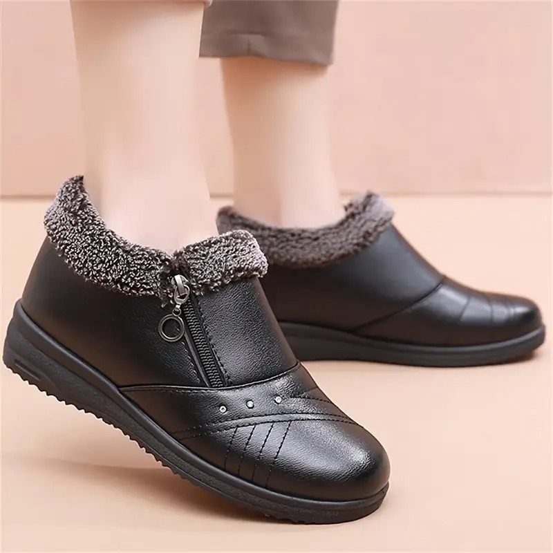 Women's Solid Color Fluffy Boots