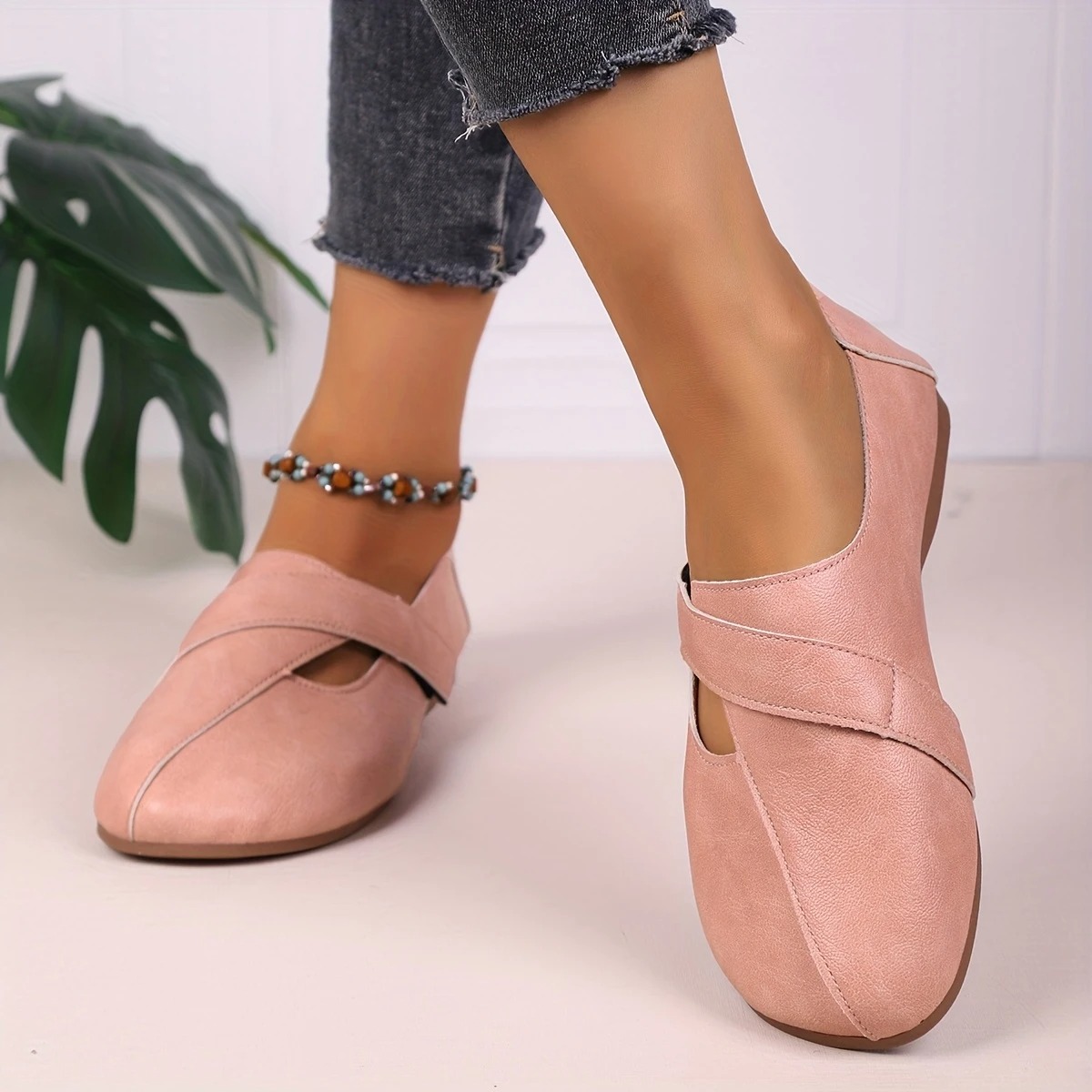 Women's Leather Velcro Comfort Shoes