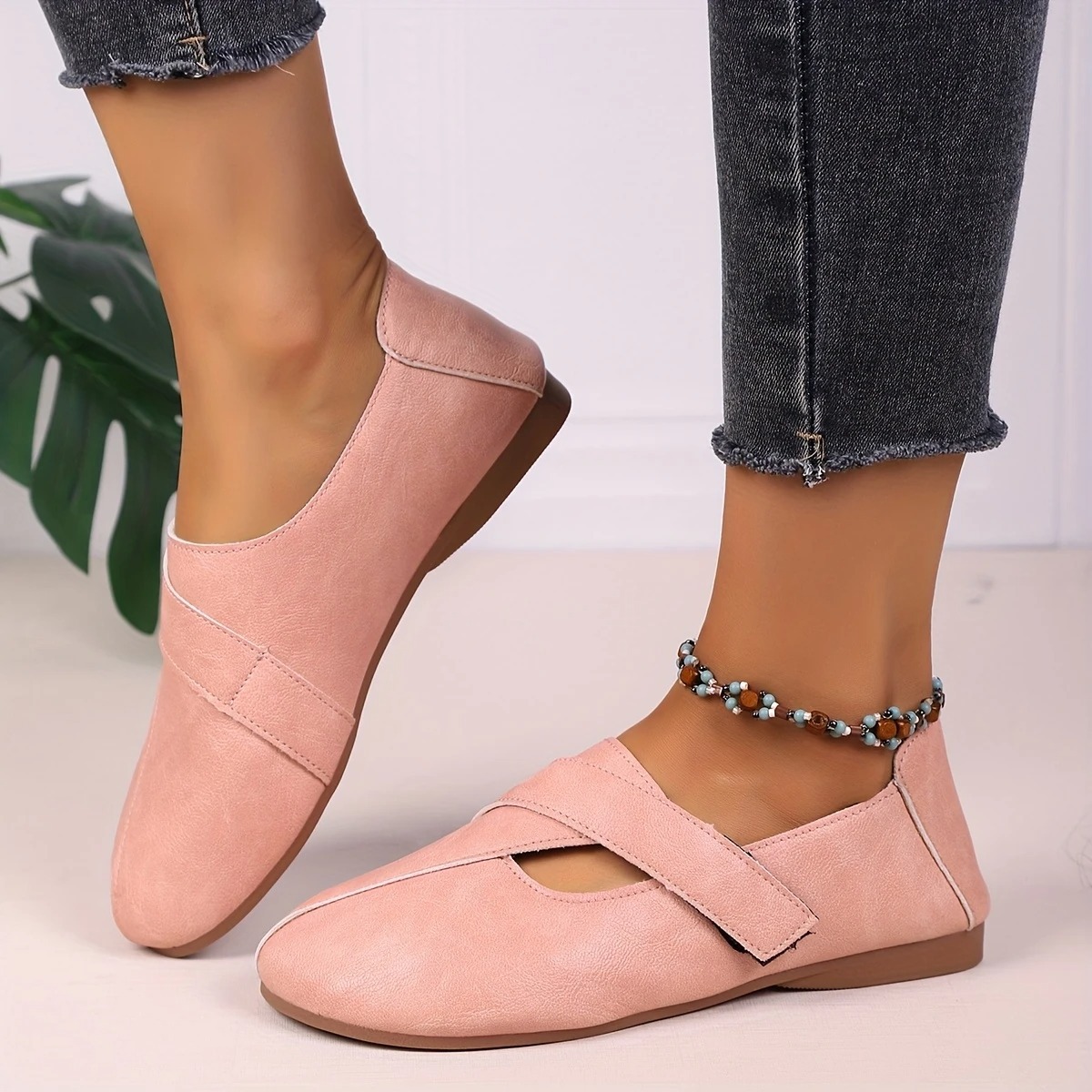 Women's Leather Velcro Comfort Shoes
