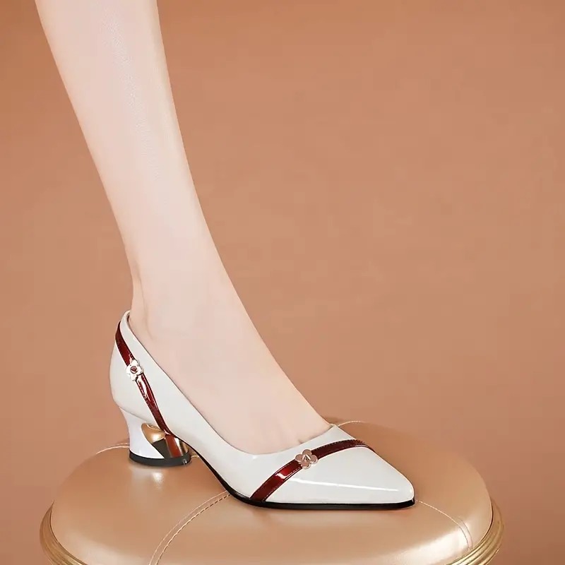 Women's Pointed Toe Block Mid Heels