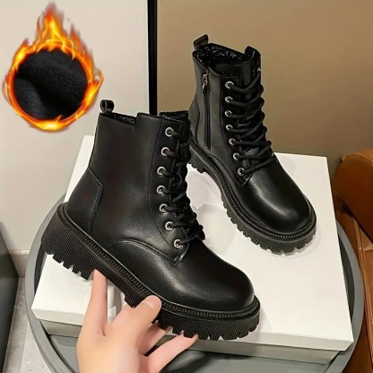 Women's Plush Lined Combat Boots