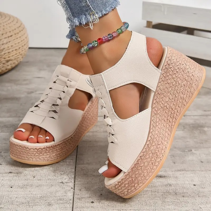 Stylish Fish Mouth Wedge Sandals