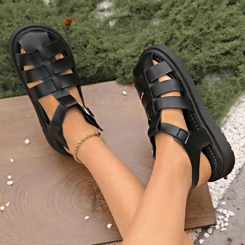 Comfy Ankle-Strap Flat Sandals