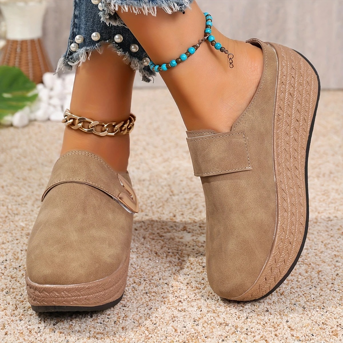 Women's Thick Platform Half-Slip Sandals